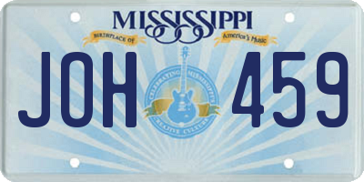 MS license plate JOH459