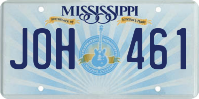 MS license plate JOH461