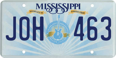 MS license plate JOH463