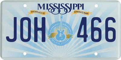 MS license plate JOH466