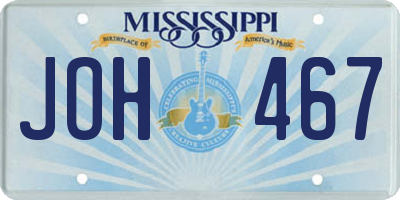 MS license plate JOH467