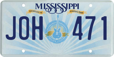 MS license plate JOH471