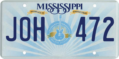 MS license plate JOH472