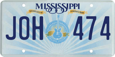 MS license plate JOH474