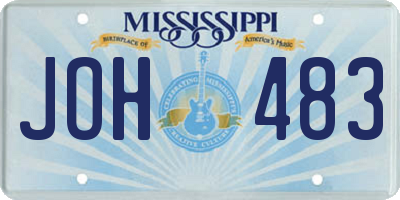 MS license plate JOH483