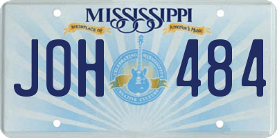 MS license plate JOH484