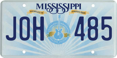 MS license plate JOH485