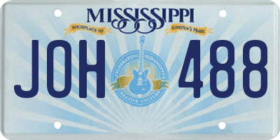 MS license plate JOH488
