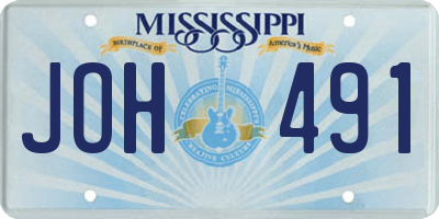 MS license plate JOH491