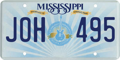 MS license plate JOH495