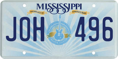 MS license plate JOH496
