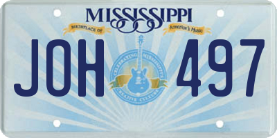 MS license plate JOH497