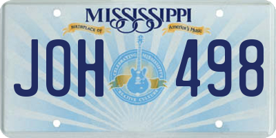 MS license plate JOH498