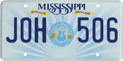 MS license plate JOH506