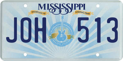MS license plate JOH513