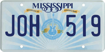 MS license plate JOH519