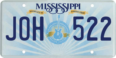 MS license plate JOH522