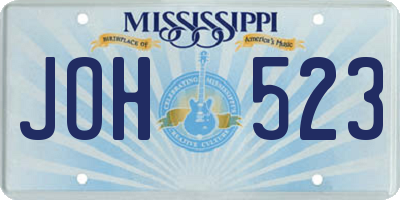 MS license plate JOH523
