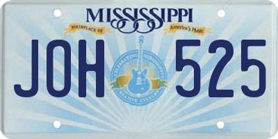 MS license plate JOH525