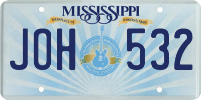 MS license plate JOH532