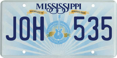 MS license plate JOH535
