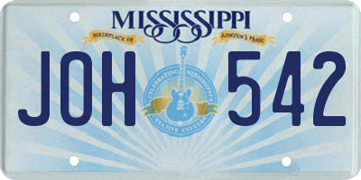 MS license plate JOH542