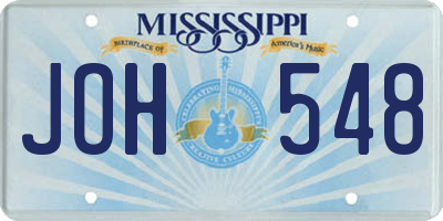 MS license plate JOH548