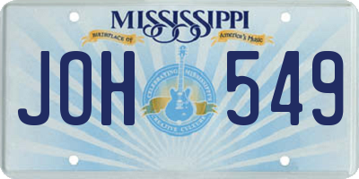 MS license plate JOH549