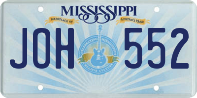 MS license plate JOH552