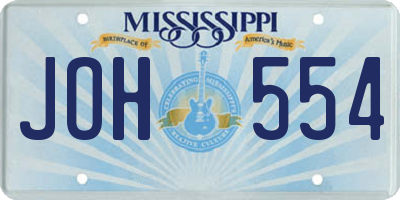 MS license plate JOH554