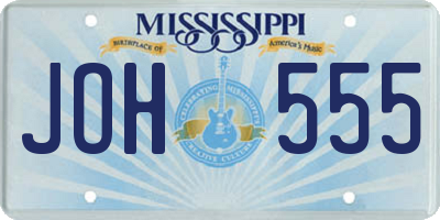 MS license plate JOH555