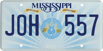 MS license plate JOH557
