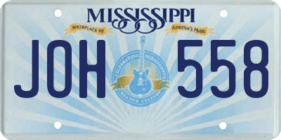 MS license plate JOH558