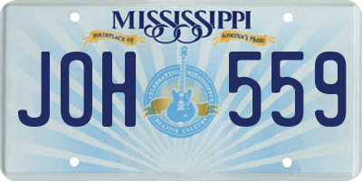MS license plate JOH559