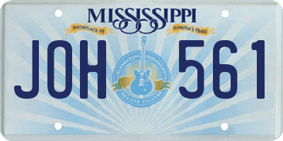 MS license plate JOH561