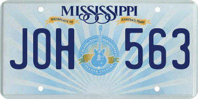 MS license plate JOH563