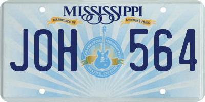 MS license plate JOH564