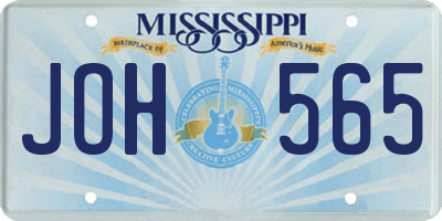 MS license plate JOH565