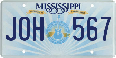 MS license plate JOH567