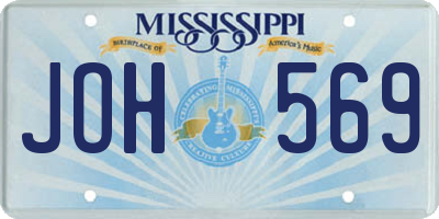 MS license plate JOH569