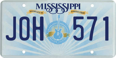 MS license plate JOH571