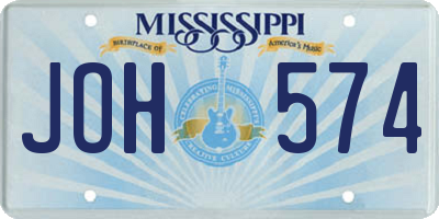 MS license plate JOH574