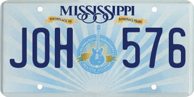 MS license plate JOH576
