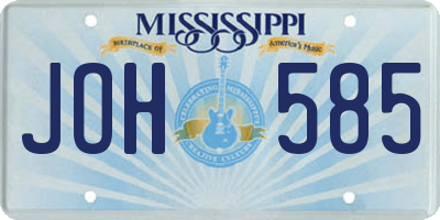 MS license plate JOH585