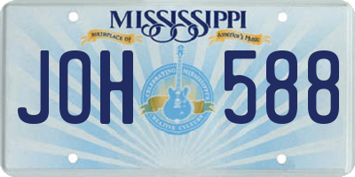 MS license plate JOH588