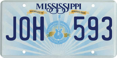 MS license plate JOH593