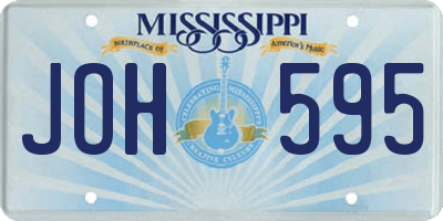 MS license plate JOH595
