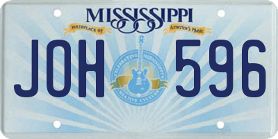 MS license plate JOH596