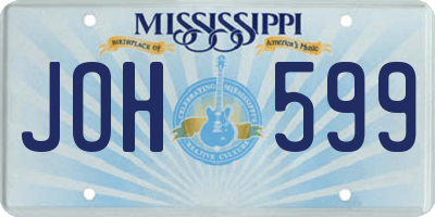 MS license plate JOH599