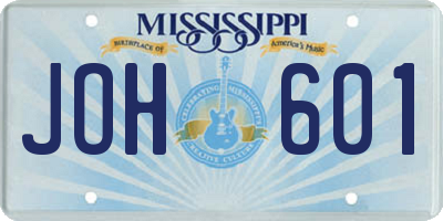 MS license plate JOH601